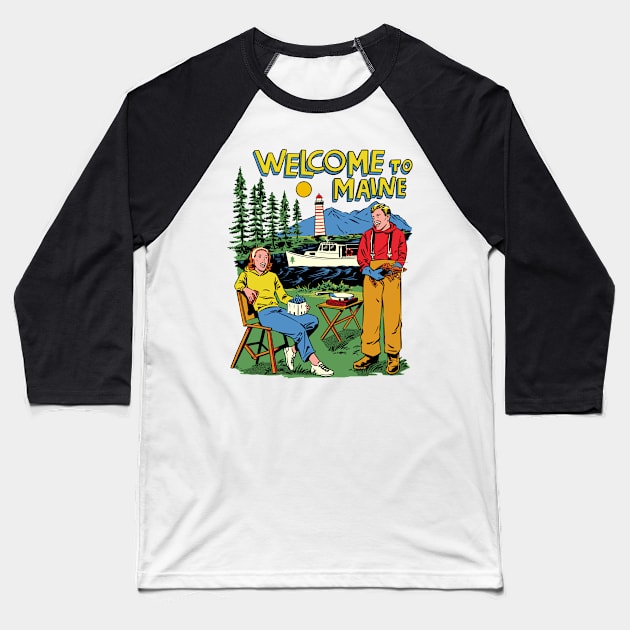 Welcome To Maine Baseball T-Shirt by rattraptees